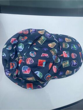 Kids Navy Sticker-Print Sun Hat